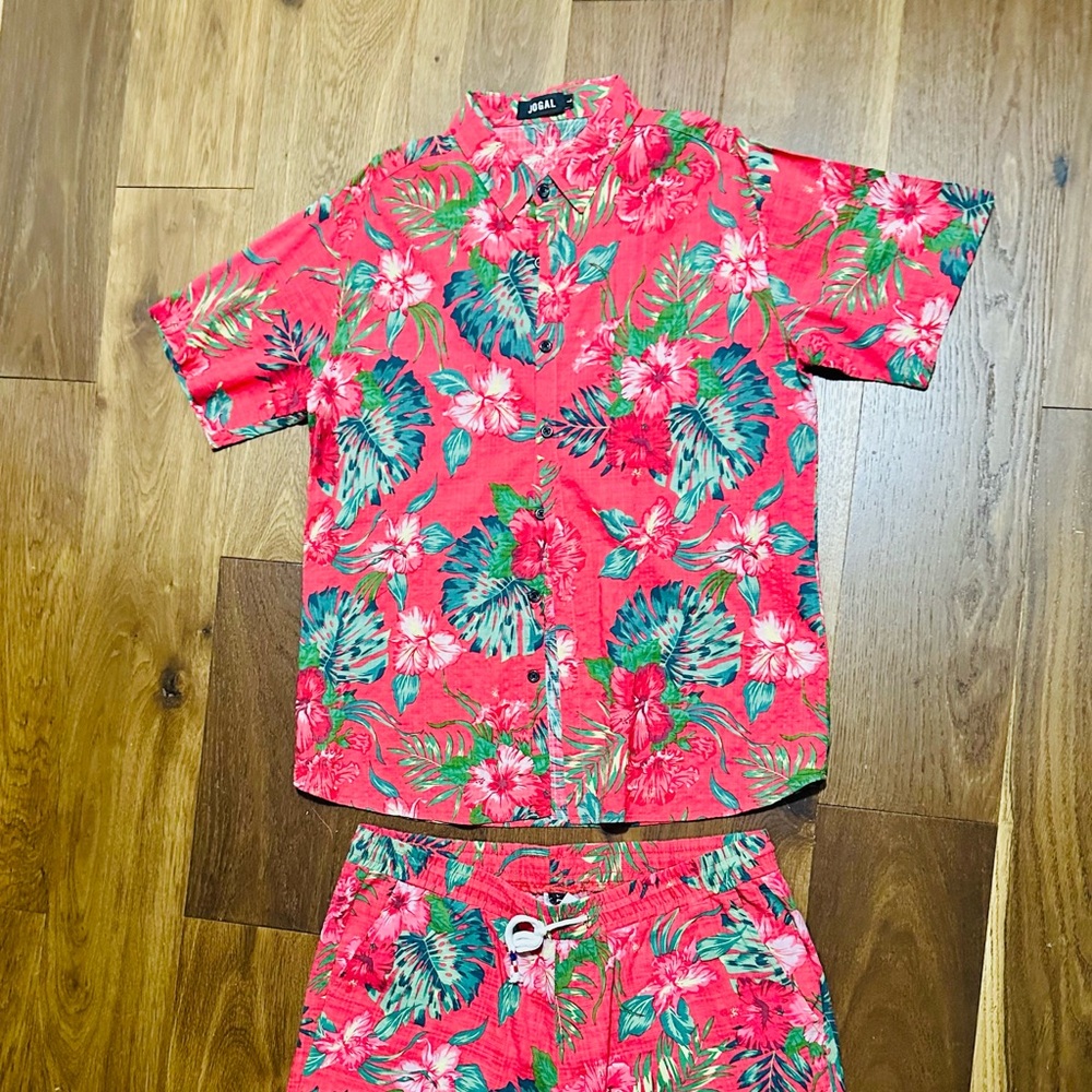 Jogal Hawaiian Short Set Men Large